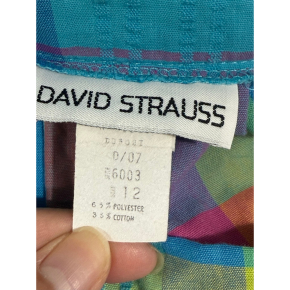 Vintage David Strauss Plaid Skirt Women’s High Waist Full A-Line Union Made 28 - Picture 4 of 7